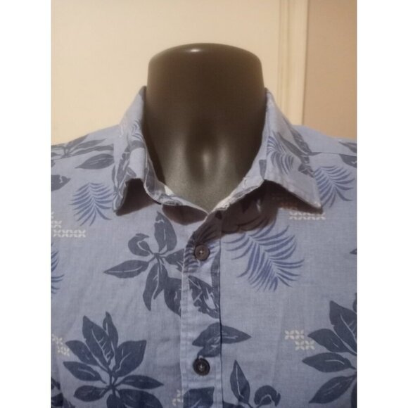 UNTUCKit Bairrada Hawaiian Button Shirt Mens Medium M Blue Floral Short Sleeve - Picture 4 of 11
